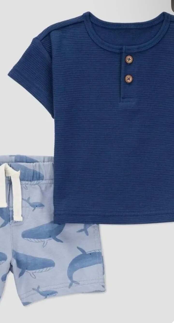Carter's Just One You Baby Boys' Textured Whale Top & Bottom Set